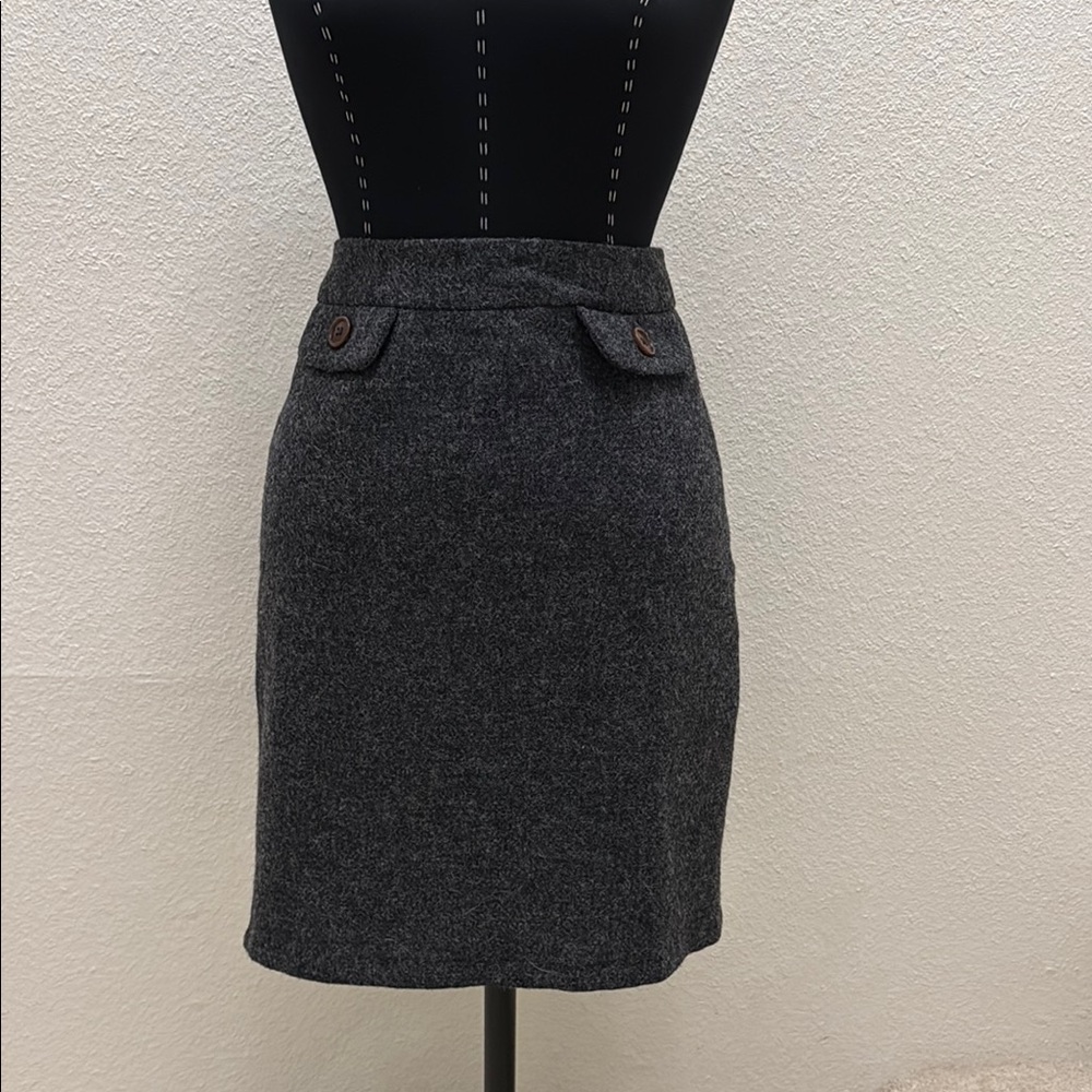 Boden Gray Wool Pencil Skirt Knee-Length Workwear